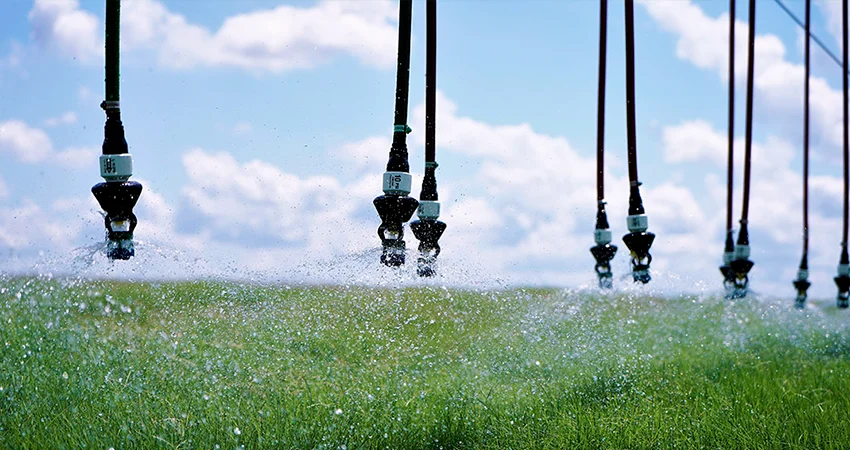 Pivot d'irrigation sur une grande exploitation agricole